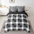 thumbnail image 2 of Homewish Black White Buffalo Bedding Comforter Set 7pcs for Teens, Chic Checkered Square Queen Bedding Sets, Modern Fashion Reversible Queen Sheet Sets, Breathable Home Decor, 2 of 7
