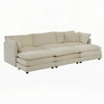 thumbnail image 6 of The Modern U-Shaped Sectional Sofa - 111.42"x 57.44" with Beige Chenille Fabric and 3 Ottoman, 3 Toss & 2 Arm Pillows, 6 of 9