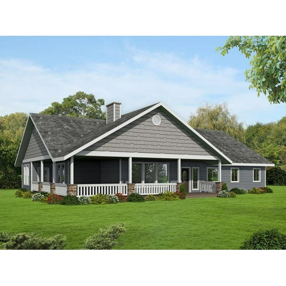 001-3454: Ranch Craftsman 3 Bed, 3 Bath Luxury Home Plan, 2580 Sq Ft: Full Blueprints with License to Build by Home Plan Marketplace - Lesuto