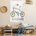 thumbnail image 2 of Cartoon Tapestry Wall Hanging "I Love My Bicycle" Quote Print with A Little Fashionable Kids Bike with Pedals Cartoon Decor, Bedroom Living Room Dorm Decor, 40W X 60L Inches, Multi, by Ambesonne, 2 of 5