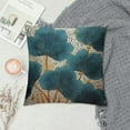 thumbnail image 2 of COMIO Throw Pillow Cover Green Plant Leaves Teal Gold Ginkgo Leaf Pillow Cushion Covers Square Turquoise Cushion Case, Great for Sofa, Bedroom, Chair, Yard, Living Room Decor, 2 of 5