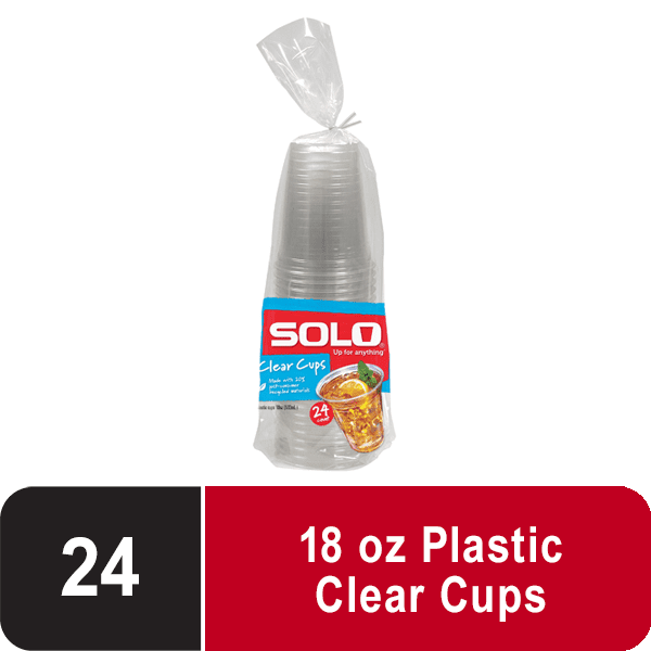 Clear Solo Cups, 18 oz, 24 Count