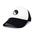 thumbnail image 2 of Dalix Yin and Yang Embroidered Mesh Trucker Hat in Black White, 2 of 3