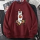 thumbnail image 1 of Sudadera con capucha de manga larga para mujer, suéter con estampado de gato escalofriante y Pumkin, con cuello redondo, para Halloween y otoño, 1 of 4