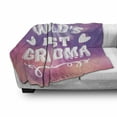 thumbnail image 3 of Grandma Soft Flannel Fleece Blanket, Stars and Heart Silhouettes with Swirled Lines Pattern on Bokeh Background, Cozy Plush for Indoor and Outdoor Use, 50" x 70", Purple Coral White, by Ambesonne, 3 of 6