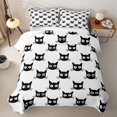 thumbnail image 2 of Manfei Cat Head Twin Quilt Set, Cute Kitten Face Twin Coverlet Set, Black White, 2pcs, 1 Bedspread and 1 Pillowcase, 2 of 7