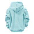 thumbnail image 7 of Arlun Cat Pouch Hoodies for Women Fuzzy Kitten Puppy Holder Hooded Sweatshirts Soft Cozy Loose Solid Color Drawstring Pullover Tops 2025 Fall Winter Outfits Sky Blue XL, 7 of 7