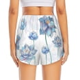 thumbnail image 2 of Lsque Pale Blue Lotus Flowers Printed Women's Running Shorts with Liner Pockets,Elastic Quick Dry Workout Athletic Gym Yoga Shorts,Womens High Waist Shorts-Large, 2 of 9