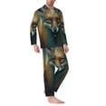 thumbnail image 2 of Fotbe Vintage Pattern Fox Pijama de Hombre con Estampado de Manga Larga, Conjunto de 2 Piezas, Ropa de Dormir Suave y Cómoda con Bolsillos-XX-Large, 2 of 7