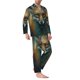 thumbnail image 2 of Balery Vintage Pattern Fox Pijama para Hombre de Dos Piezas con Manga Larga, Conjunto de Dormir y Descanso Suave con Bolsillos-Medium, 2 of 7