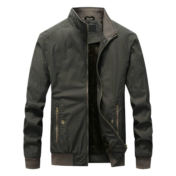 Dpytoraw Men's Winter Jacket Jacket Lined Warm Cargo Jackets Removable Hood Work Coat