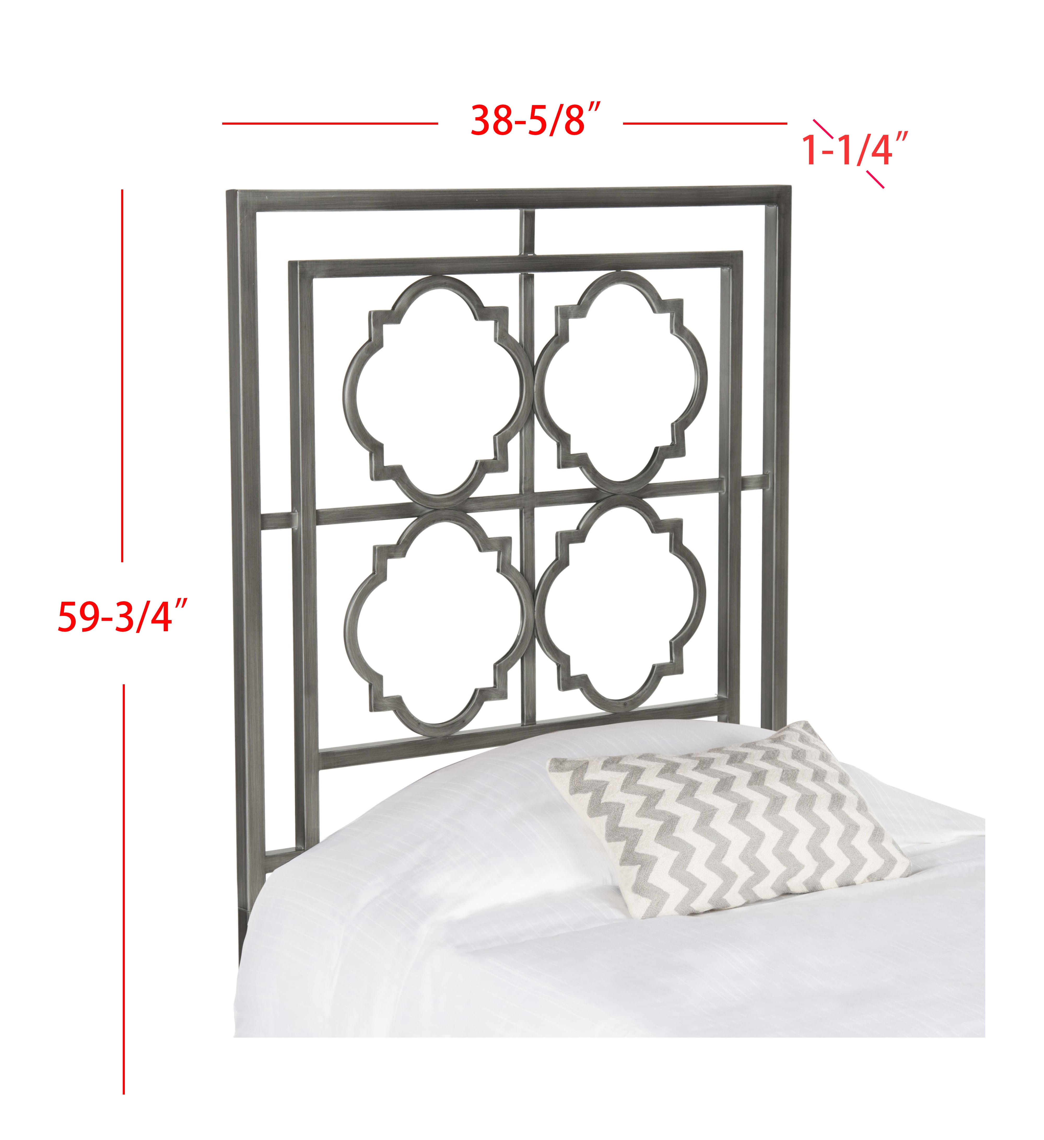 SAFAVIEH Silva Geometric Glam Metal Headboard, Twin, Antique Iron