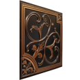 thumbnail image 3 of 204-Lilies and Swirls 2 ft. x 2 ft. PVC Glue-up or Lay in Ceiling Tile in Antique Copper (4 sq.ft) - 1 Piece, 3 of 9