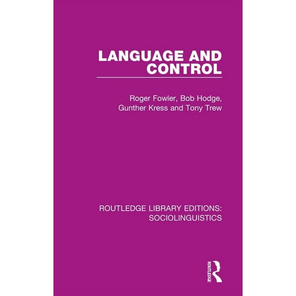 Routledge Library Editions: Sociolinguis Language and Control, (Paperback)