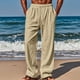 thumbnail image 1 of Ceisia Men's Trendy Solid Color Gift Elastic Drawstring Waist Straight Casual Trousers with Pockets, 1 of 7