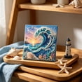 thumbnail image 4 of Underwater Waves Diamond Art Kit, with Frame Crystal Rhinestone Canvas for Home Wall Decor Relaxing DIY Craft Gift, Gifts for Family and Friends(Waves), 4 of 8