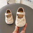 thumbnail image 2 of ZToonmas Ages 6M-4.5Y Infant Toddler Girls' Lace Trim Mary Jane Leather Shoes Single Hook and Loop Strap Soft Wear Resistant Sole Princess Casual Flats, 2 of 8