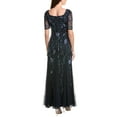 thumbnail image 2 of Adrianna Papell womens  Beaded Mesh Gown, 4, Blue, 2 of 3