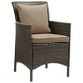thumbnail image 1 of Modway Conduit 17" Rattan & Aluminum Patio Dining Armchair in Brown & Mocha, 1 of 3