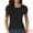 Black, variant on Unique Bargains Women's Cap Sleeve Knit T Shirts Crewneck Basic Tops Solid Blouse XL Olive