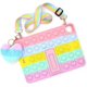thumbnail image 2 of Bonita funda de silicona con burbujas Pop Push, compatible con iPad de 10,2 pulgadas (2019/2020), antiestrés, con soporte, cordón y colgante (arcoíris), 2 of 5