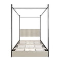 thumbnail image 6 of Home Design Passaic Full Upholstered Metal Storage Canopy Bed Frame with Vertical-Channel Tufted Headboard and Four Under-Bed Drawers, Beige, Easy Assembly, 6 of 12