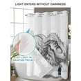 thumbnail image 4 of No Hook Cloth Fabric Shower Curtain with Snap in Liner, Dinosaurs Boy Waterproof Shower Curtains Set with See Through Top Window, Gray Funny Cartoon Forest Animals Bath Curtains Shower 36"x72", 4 of 6