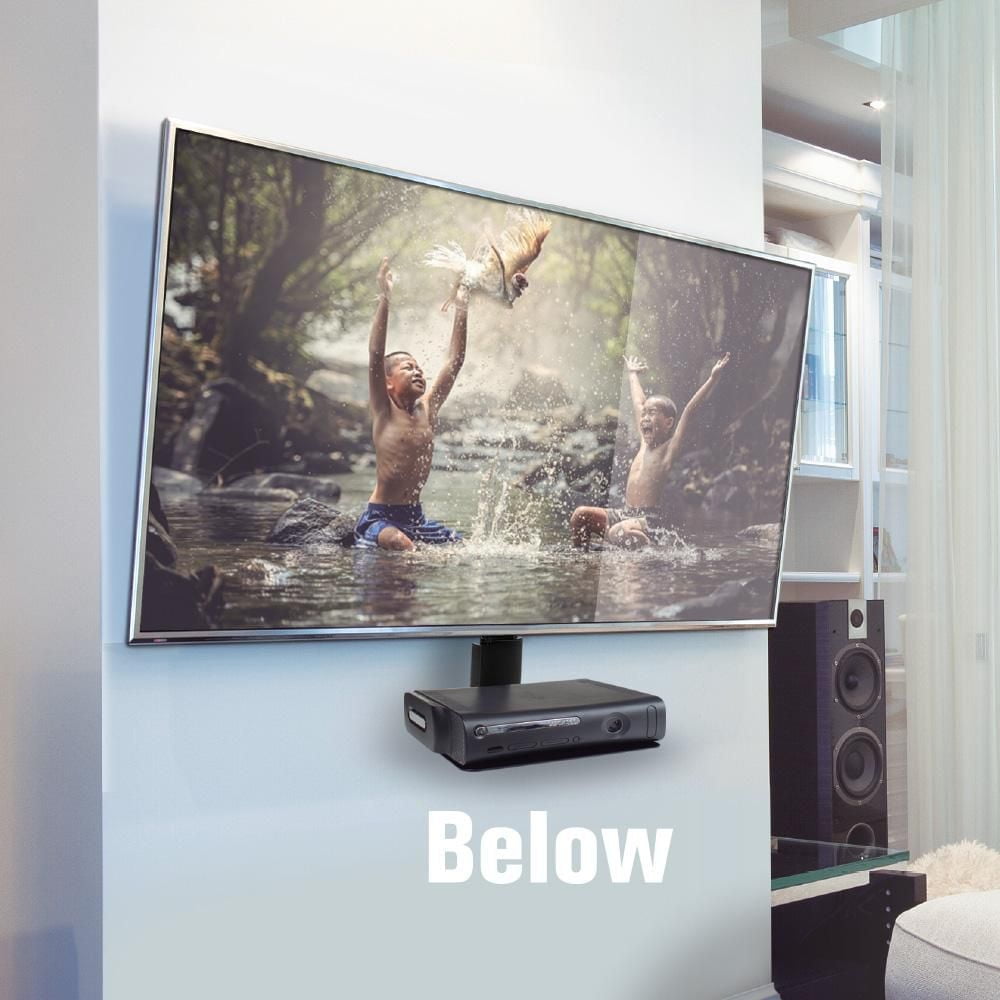 Tablette CJ Tech réglable en verre pour console ou lecteur DVD Compatible avec les supports TV universels