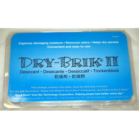 Rol Dri Replacement - Zephyr Replacement Desiccant Dri Brik (3 pack), Dehumidifier for hearing aids By Hearing Aid Supply Shop