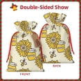 thumbnail image 2 of Rocae Cartoon Honey Pot Bee Sunflower for Christmas Drawstring Linen Gift Bag with Drawstrings Treat Bag Goody Present Bags for Christmas Party Favor-Medium, 2 of 9