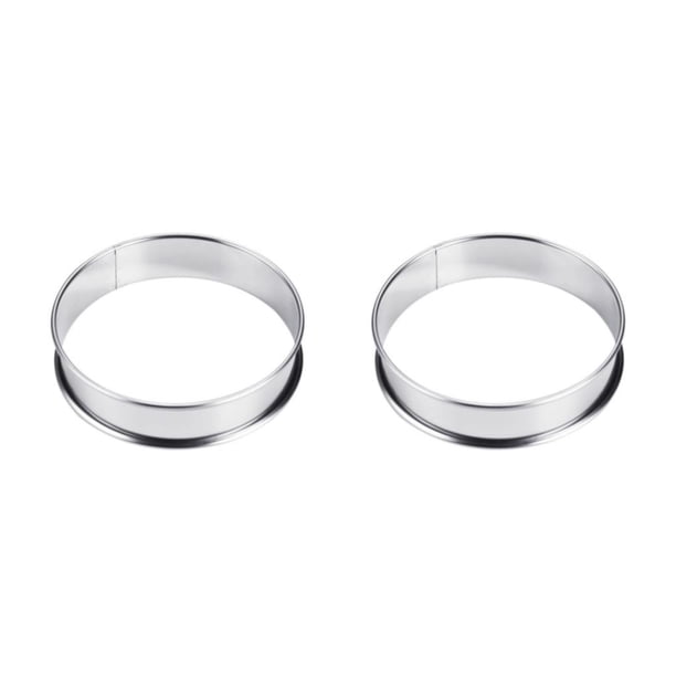 Injueey Anillo de acero inoxidable para Pizza, espejo lavable portátil, pulido, , para panadería, restaurante, pastel, Mousse, accesorios de 10cm 2Conjunto