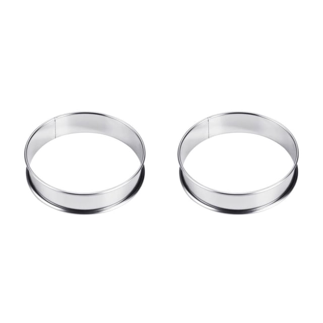 Bewildely Anillo de Pizza de acero inoxidable portátil reutilizable lavable espejo pulido reemplazo hogar restaurante hornear pastel molde 10cm 2Conjunto