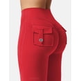 thumbnail image 5 of Leggins YEOREO Brittany Flare con bolsillos para mujer, color rojo L, 5 of 5