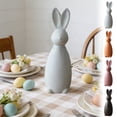 thumbnail image 6 of ZHUER Rustic Wooden Easter Bunny Decor, Distressed Finish, Wood, Easter & Home Decoration, Tabletop Ornament, 5.71 in, 1 PC, 6 of 7
