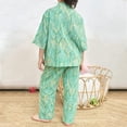 thumbnail image 6 of SGFCWSX Girls Clothing Sets Graphic Print Half Sleeve Wide Leg Pants 2 Piece Casual Outfit for Kids Green Size 11-12 Years, 6 of 6