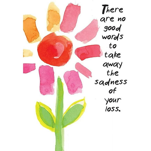 Sympathy Greeting Card (5: x 7") by Art From The Heart | 3 Pack   3 Envelopes (No Good Words)