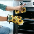 thumbnail image 2 of Sunflowers Bouquet Kitchen Oven Mitt and Pot Holder Sets 2 Pcs for Baking, Cooking and Grilling, Heat Resistant Up To 392 °F, 2 of 7