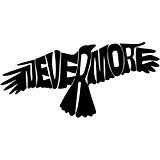 Nevermore Raven Edgar Allan Poe Graphic Car Truck Windows Decor Decal Sticker - Die cut vinyl decal for windows, cars, trucks, tool boxes, laptops, MacBook - virtually any hard, smooth surface