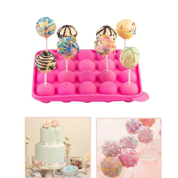 QZS Durable Cake Maker Kit,20 Cavity Silicone Cake Pop Mold,Portable Cake Pop Maker,Reusable Silicone Candy Mold Kit for Home,1pack