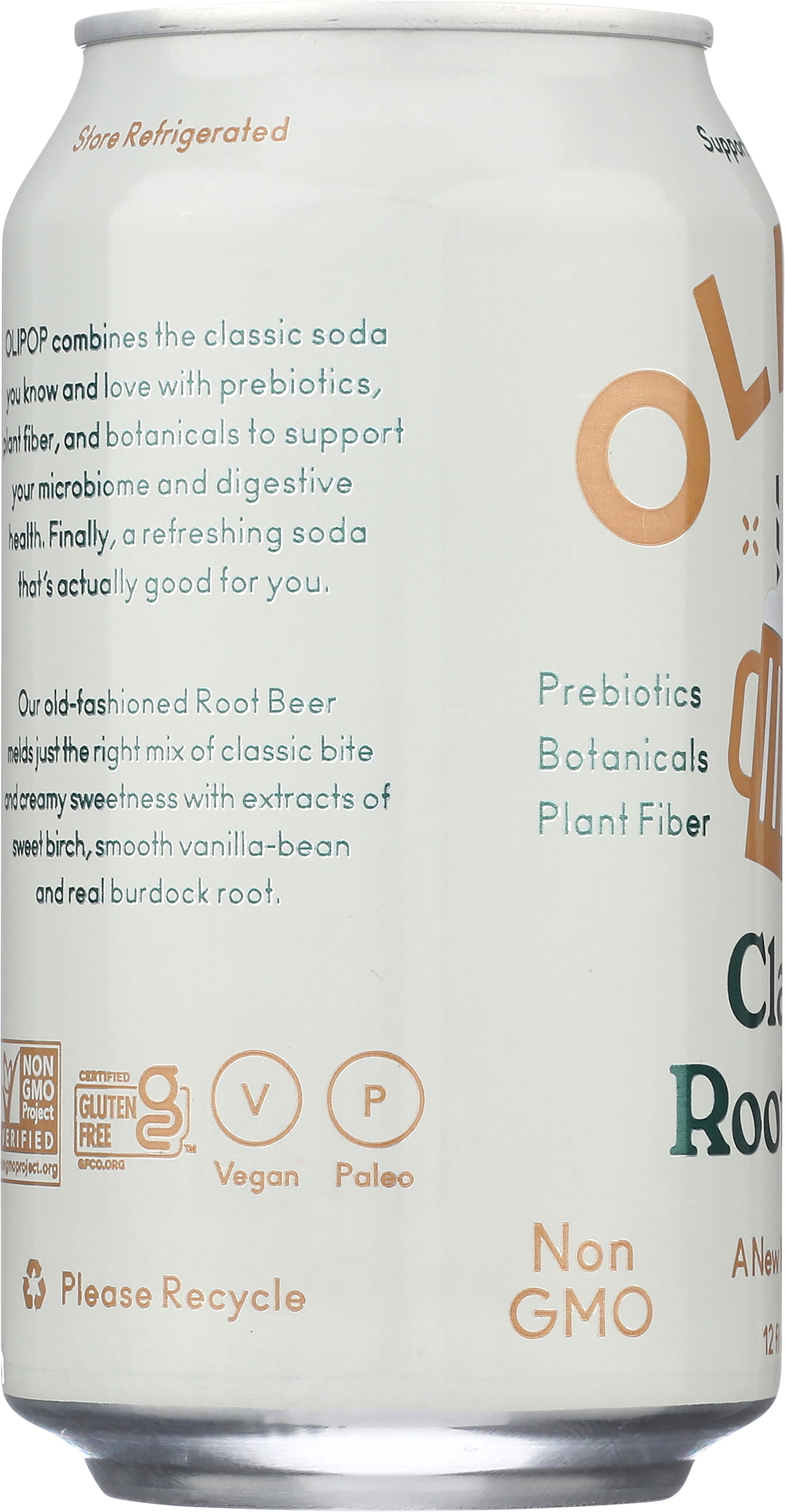 Olipop Prebiotic Soda Pop, Classic Root Beer, High Fiber, 12 fl oz 12 Pack