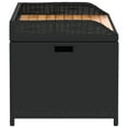 thumbnail image 3 of vidaXL Storage Bench Black 100x50x52 cm Poly Rattan and Acacia Wood, 3 of 5