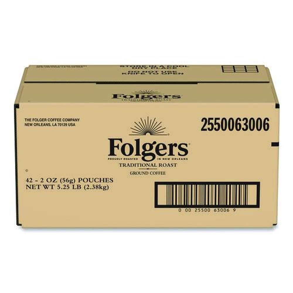 Folgers 2550063006 2 oz. Traditional Roast Ground Coffee Fraction Packs (42/Carton)