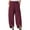 Wine, variant on VERUGU Capris Pants for Women Fashion Casual Spring and Summer Solid Color Stripe Long Wide Leg Trousers Green L