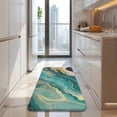 thumbnail image 4 of Teal Marble Gold Wave Pattern Kitchen Rug Mat,Kitchen Runner Rugs Non Skid Washable,Decorative Kitchen Floor Mats for Kitchen,Sink,Laundry,17"x47.2", 4 of 7