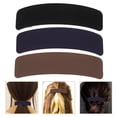thumbnail image 3 of Shisuyan Barrettes Rondes Élégantes Noires 3 Pcs 11.8X1.2X0.5In, 3 of 8