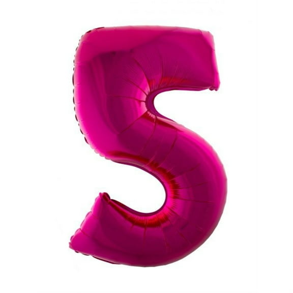 Balloon-Foil-Number 5-40" Pink