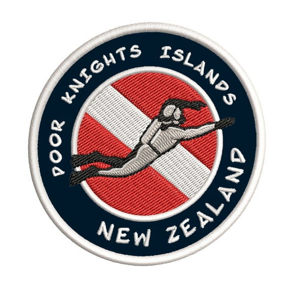 Poor Knights Islands, New Zealand Iron/Sew-on Embroidered Fabric Diving Dive Vacation Souvenir