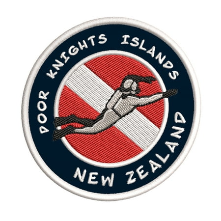 

Poor Knights Islands New Zealand Iron/Sew-on Embroidered Fabric Diving Dive Vacation Souvenir