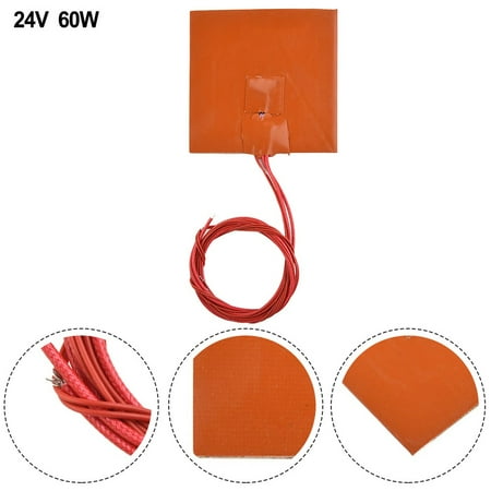 

Hayafir 24V 60W Silicone Heater Pad Heating Mat 100x100mm Heated Bed NTC 100K Thermistor