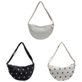 thumbnail image 1 of Bolso Bandolera para Mujer Con Forma Media Hobo Lona (lunares) Color Blanco, 1 of 8